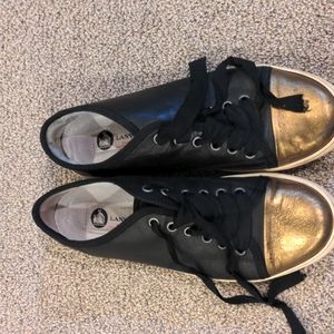 Lanvin sneakers with bronze cap toe sz 38